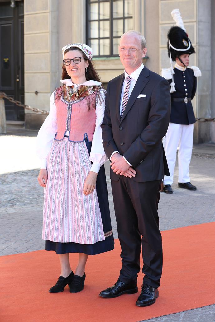We know this guest's outfit at Prince Carl Philip and Sofia's wedding was probably the traditional Swedish costume, but the corset is throwing us!