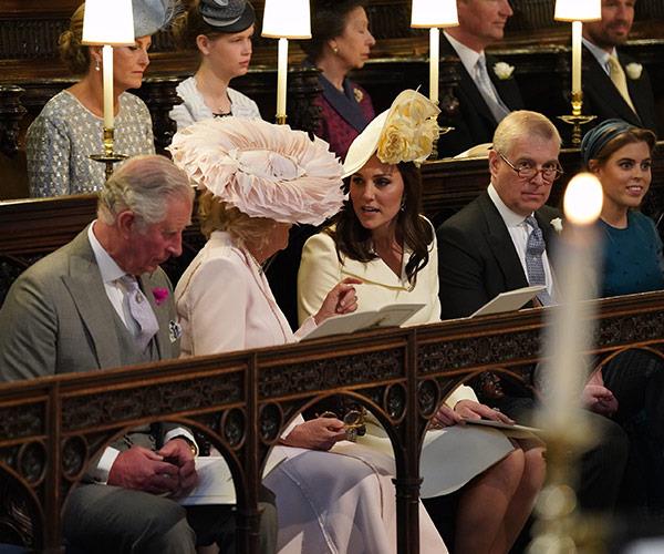 Prince Charles sat with his wife and daughter-in-law Kate.
