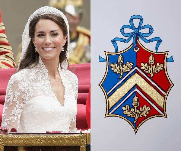 Duchess Kate's coat of arms was designed to reflect the Middleton family.