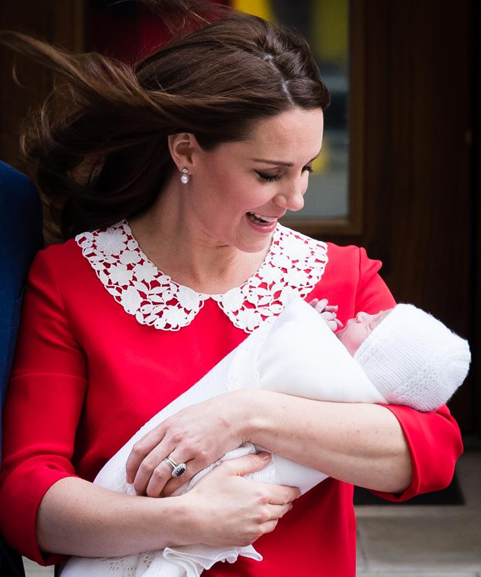 The Duchess, 36, was last pictured with newborn Prince Louis just hours after his birth.