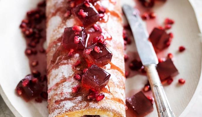 Turkish delight roulade with pomegranate syrup and jelly courtesy of AWW