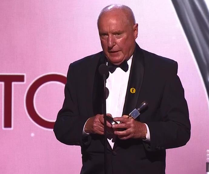 Winner of Most Popular Actor, Ray Maher beautifully dedicated his Logie to his late friend and *Home And Away* co-star Cornelia Frances.