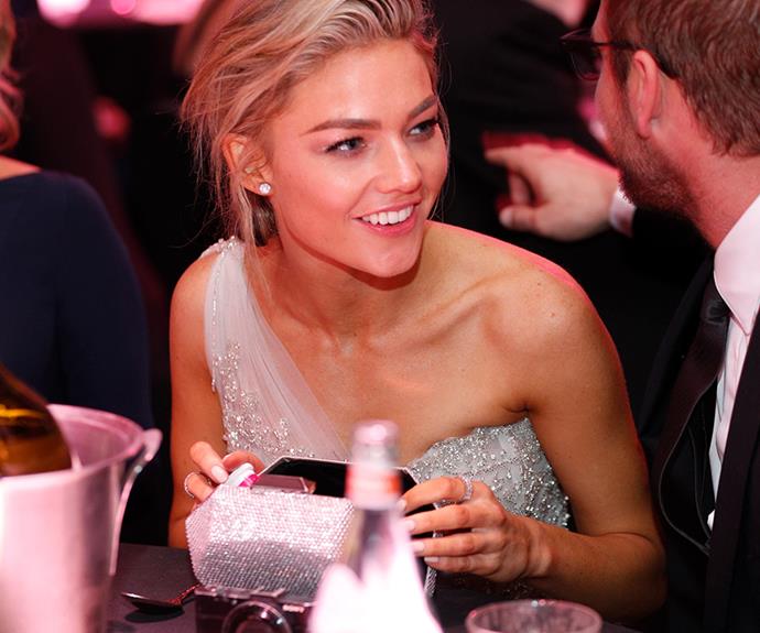 She nay have missed out on her first Logie award, but Sam Frost is still enjoying the ceremony.