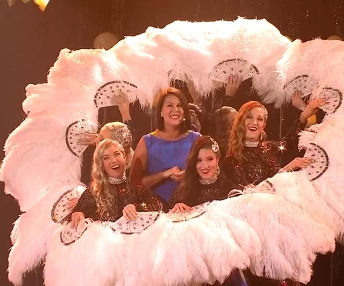 She loves a number! Julia Morris put on a show in a comedy musical number.