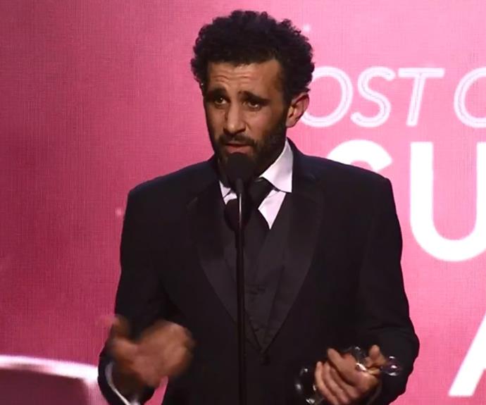 "I'm a little bit distracted tonight, we've just welcomed a brand new baby boy into the world. He's nine weeks premature." It was a big night for first-time winner Hazem Shammas, of *Safe Harbour* who took home the Logie for Most Outstanding Supporting Actor.
