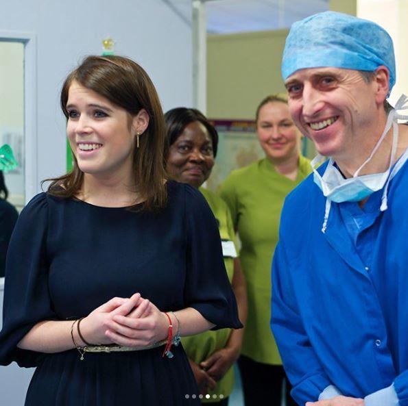 Princess Eugenie met with staff at The Royal National Orthopaedic Hospital.