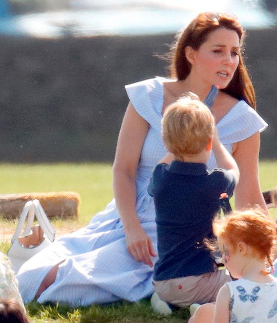 Prince George playing with a toy gun at Beaufort Polo Club last month sparked discussions on gun play. Image: Getty Images.