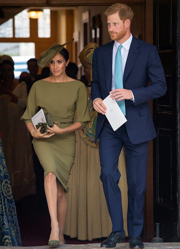 The Duke and Duchess of Sussex cut a stylish pair. Meghan opted for a khaki dress by Ralph Lauren.