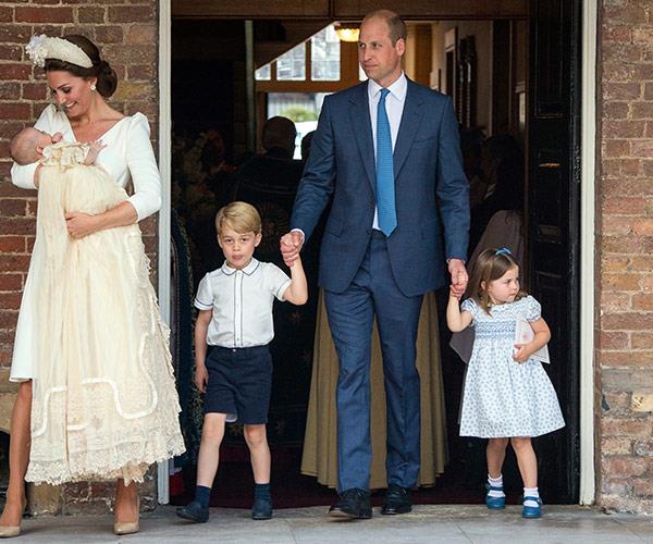 Prince William and Duchess Catherine are pictured together for the first time as a family-of-five.