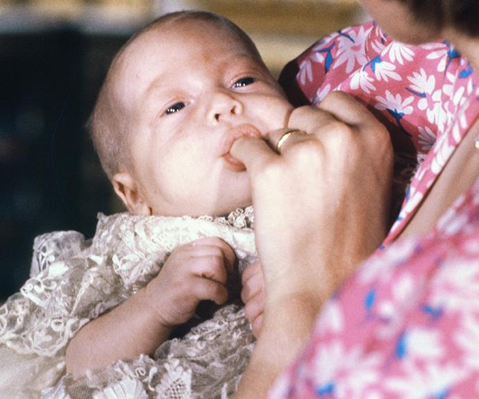 Prince William at his christening in 1982.