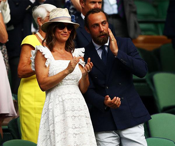 Embracing the British summer, Pippa hit up Wimbledon again with her brother James Middleton in this embroidered white sundress.