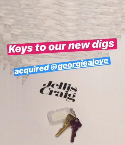 Lee shared a snap of the keys to their new place on his Instagram story.