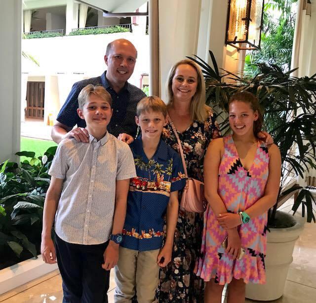 They've grown up! Dutton with his wife, Kirilly and their three children.