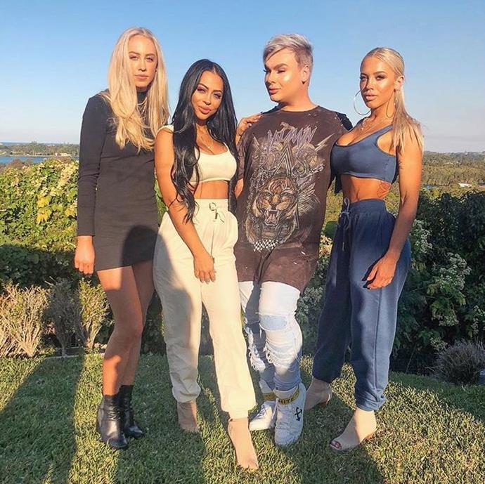 (From Left to right) Amy Hembrow, Emilee Hembrow, Makeup artist Michael Finch, and Tammy Hembrow. 
*Image credit: Instagram*