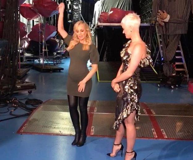 "God help me!" Carrie captioned this snap of herself joking around with Katy Perry. A baby bump didn't stop her from auditioning to be one of Katy's backup dancers.