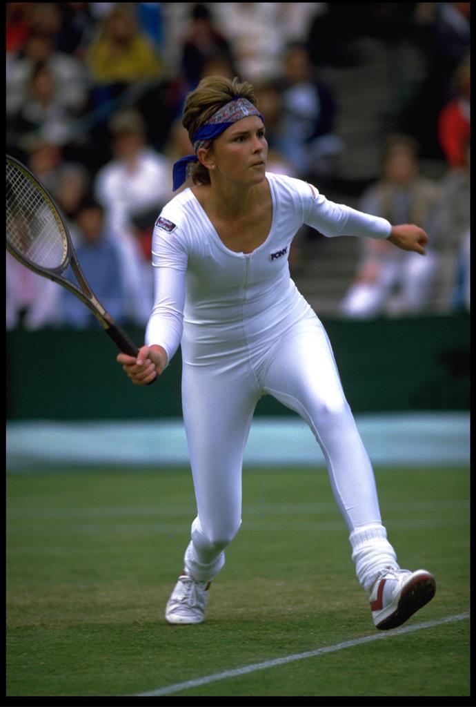 **Anne White, Wimbledon 1985**
<br><br>
Before Serena, Anne White tested the waters by wearing an all-white cat suit to Wimbledon. Not surprisingly, it left a strong impression, with White's opponent Pam Shriver complaining about the outfit to tournament officials after she lost the match.