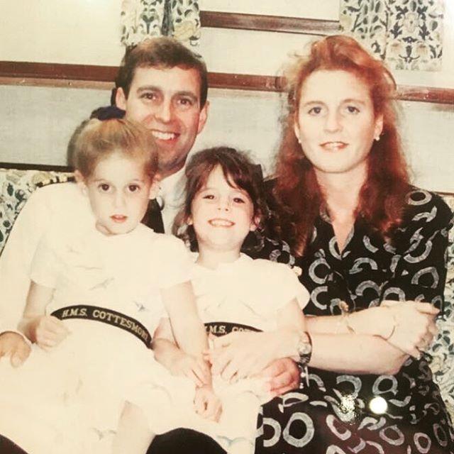 Eugenie clearly loves a throwback picture. This image encapsulates the 90s like no other. The hairstyles, the clothes and the adorable grins from both sisters. 'Genie captioned this one: "90s flashback with Bea and parents to when my father commanded HMS Cottesmore" *Image: Instagram/[@princesseugenie](https://www.instagram.com/princesseugenie/|target="_blank"|rel="nofollow")*