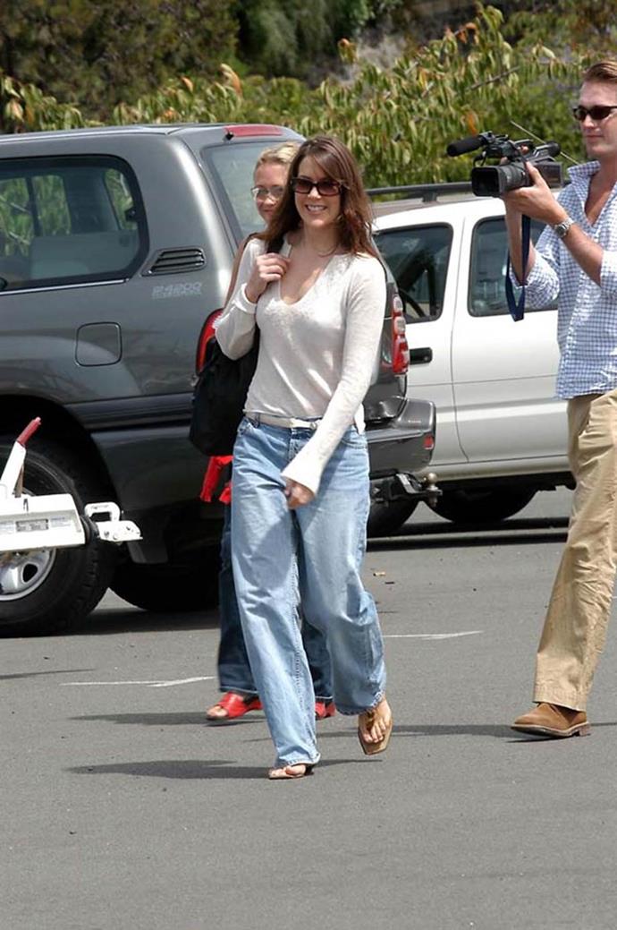 **January 2003, Hobart**
<br><br>
She might not be a royal Queen, but Mary was definitely queen of early naughties style. Exhibit A: This baggy jeans and sandals get-up.