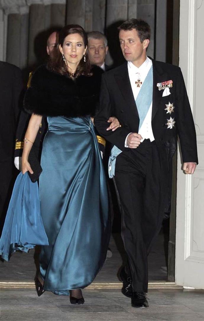 **January 2004, Copenhagen**
<br><br>
Another day, another satin gown for the soon-to-be Princess!