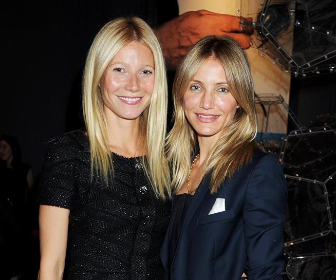 That's what besties are for! Cameron Diaz helped Gwynnie get ready.