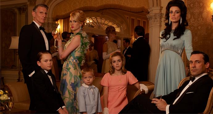 Kiernan (centre) could not have had a better acting debut than on hit series Mad Men.