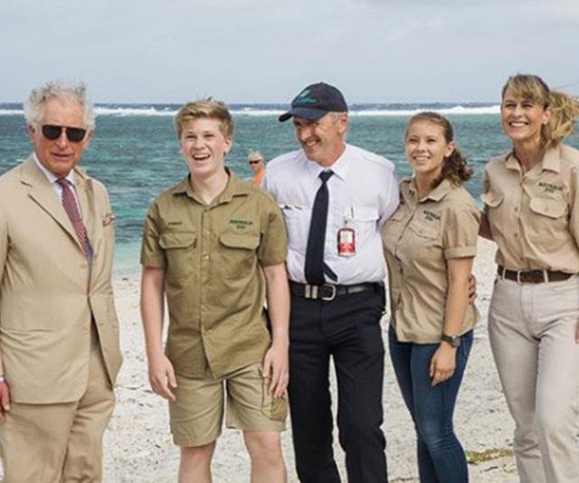It doesn't get more true-blue Aussie than this! Prince Charles [meets The Irwins on the stunning Lady Elliot Island.](https://www.nowtolove.com.au/royals/british-royal-family/prince-charles-and-camilla-broad-beach-46292|target="_blank") The Prince had wanted to visit the Barrier Reef, to see first hand the damage wrought by climate change and human kind. A passionate conservationist, Prince Charles was participating in a forum of business leaders, politicians, scientists and not-for-profit groups exploring new ways to protect the reef.