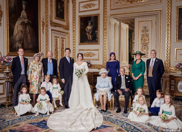 The official wedding portrait of Princess Eugenie and Jack Brooksbank. *Image Source: Alex Bramall / Instagram @hrhdukeofyork*