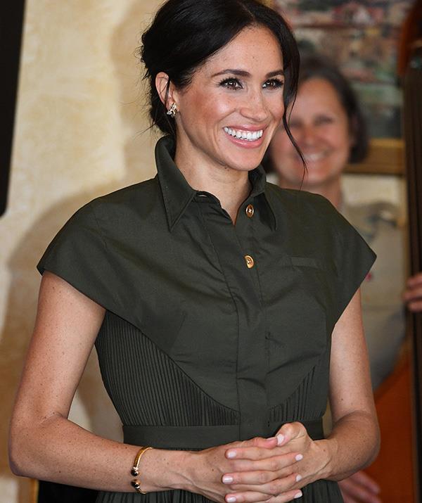 The Duchess was also wearing a delicate pair of butterfly earrings that belonged to Princess Diana - a sweet tribute to her late mother-in-law. *(Image: Getty Images)*