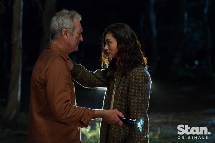 Bryan Brown as Ray Reed and Phoebe Tonkin as Young Gwen