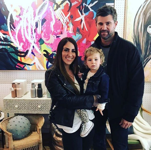 Sara and Hayden with their two-year-old daughter Harlow. *(Source: Instagram)*