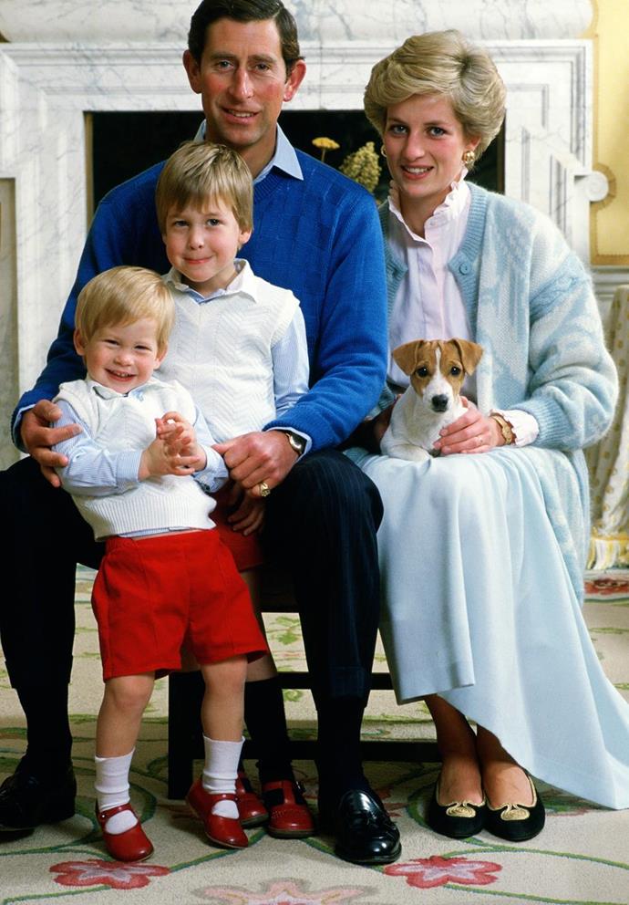 **The four of us:** Despite Prince Charles and Princess Diana's tumultuous marriage, their sons always came first. *(Image: Getty)*