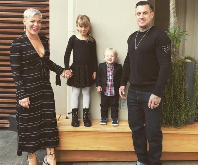"Love getting quality time with them. Love you guys!!!!" Carey Hart shared this adorable picture of his family on Instagram