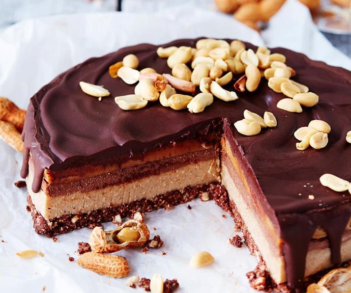 Raw choc-peanut cake, recipe at our sister site [Women's Weekly Food](https://www.womensweeklyfood.com.au/recipes/raw-choc-peanut-cake-2105|target="_blank").