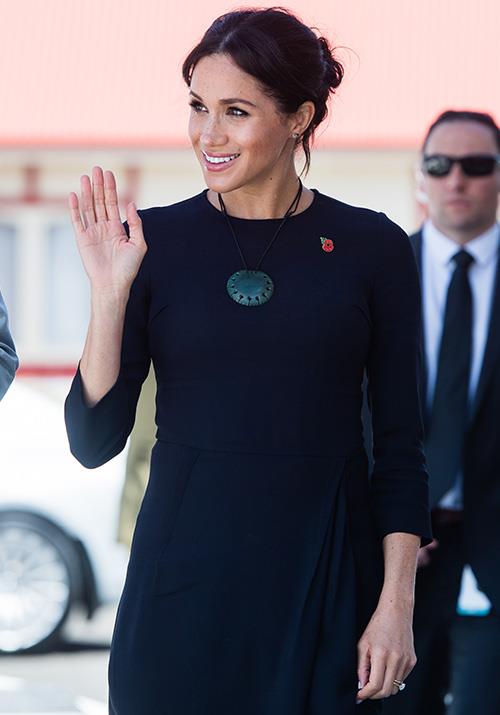 The Duchess also wore a beautiful Pounamu Kouma necklace, which was created by leading Maori designer Kiri Nathan and carved by Jason Nathan.*(Image: Getty Images)*