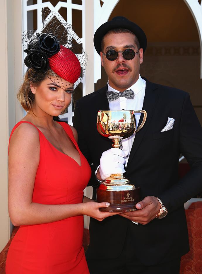 Kate Upton and Lance "Buddy" Franklin at Melbourne Cup in 2013.