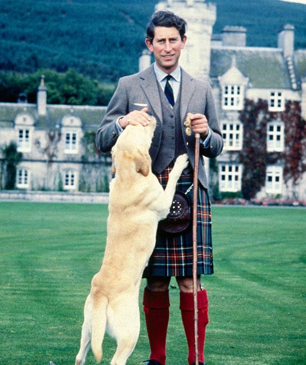 As a member of the Royal Family, Charles has several royal tartans that he's allowed to wear, including the Balmoral print, which was designed by Prince Albert. *(Image: Getty)*