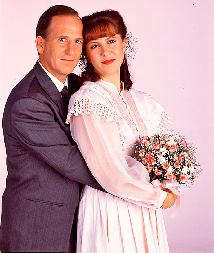 16. Pippa & Michael
<br><br>
It's almost impossible to believe that poor Pippa Fletcher (Debra Lawrance) would grieve for not one, but two husbands – but that's what she had to endure when her second husband Michael Ross (Dennis Coard) died in 1996 while trying to rescue Sam (Ryan Clark) from a raging flood. 
<br><br>
In real life, Debra and Dennis have been happily married since 1992.
