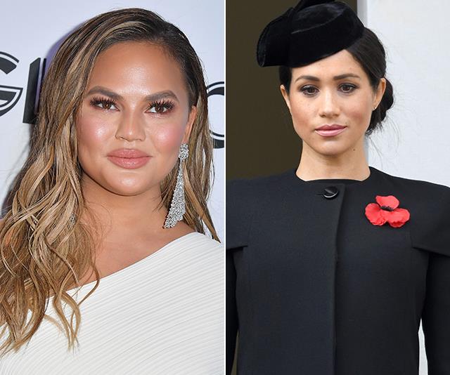 Chrissy Teigen has dished on what it's really like to work with Meghan Markle. *(Images: Getty)*