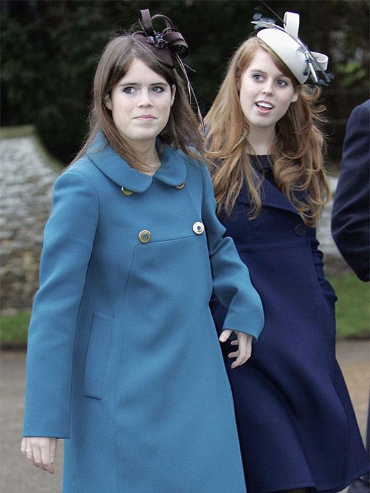 Princess double act: In 2006, Princess Eugenie and Princess Beatrice stepped out in coordinating blue overcoats and pretty headpieces.