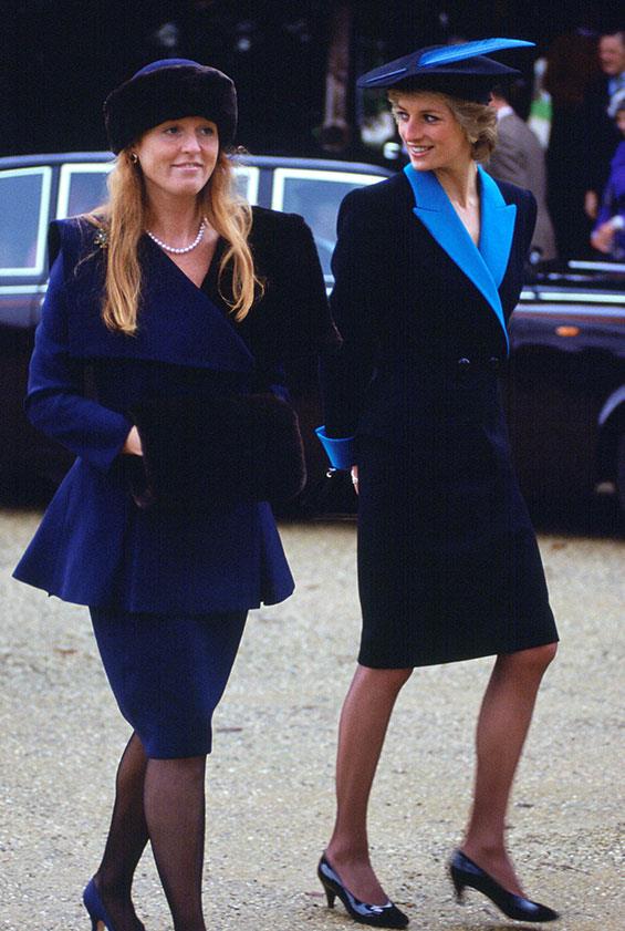Royal sisters in-law Sarah Ferguson and Princess Diana put their best foot forward in 1988.