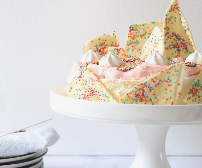 This pavlova is also great for a kid's birthday party too! *(Source: Supplied/Mum Central)*