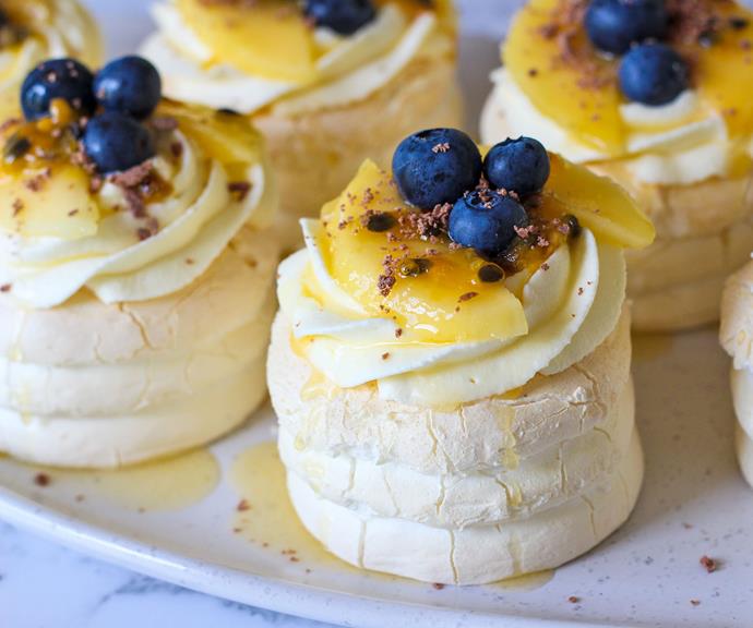 If you're having a dinner party, individual serves is the perfect way to use the traditional pavlova. *(Source: Supplied/Mum's Central)*