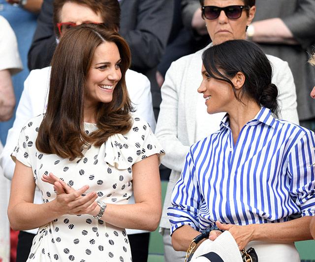 Kate and Meghan seemed to get on famously during their first joint outing to Wimbledon earlier in the year - but was it all for show? *(Image: Getty)*