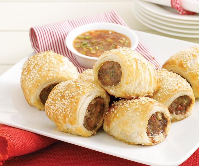 **Thai chicken sausage rolls**
<br><br>
It's the zesty, spicy dipping sauce that really makes these sausage rolls stand out. 
<br><br>
See the full *Australian Women's Weekly* recipe [here.](https://www.womensweeklyfood.com.au/recipes/thai-chicken-sausage-rolls-22034|target="_blank")