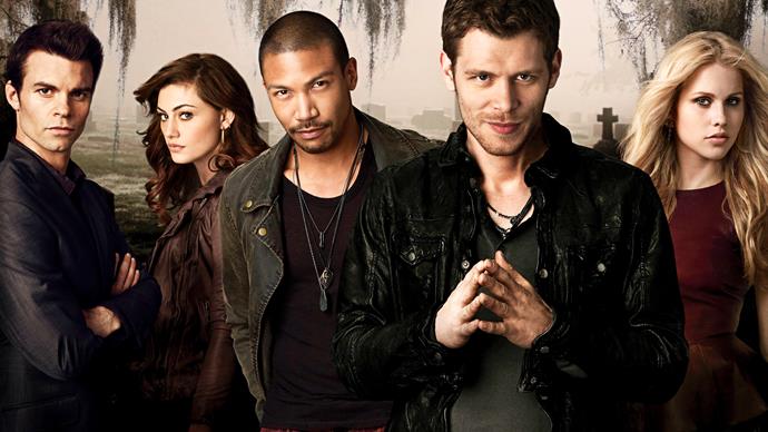 Phoebe with the cast of *The Originals*.