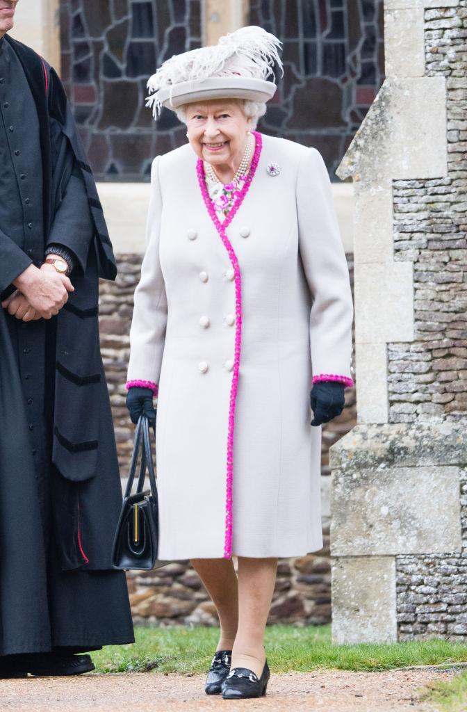 The Queen at the annual Christmas Day church service. *(Source: Getty)*