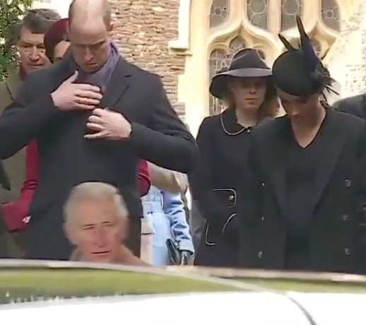 Wills looked rather occupied when he stood next to his sister-in-law. *(Image: Sky News)*