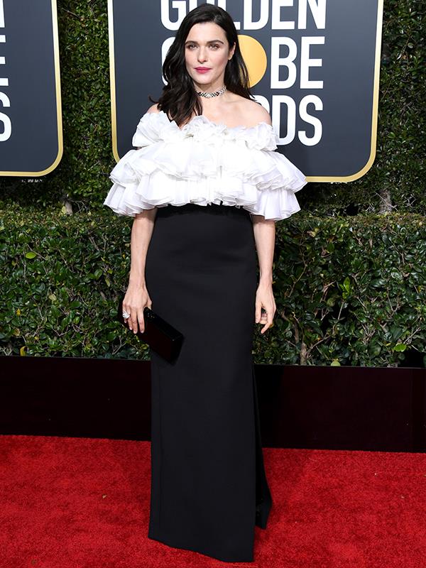 Actress Rachel Weisz got the tulle memo, in this black and white number!