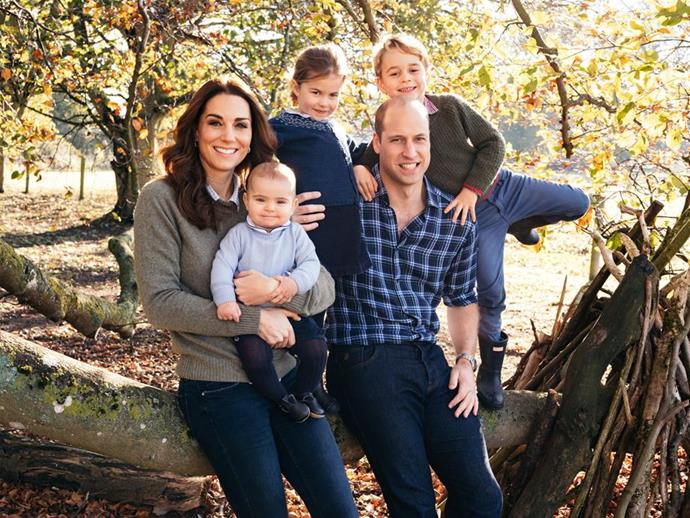**And then they were a party of five:** The Cambridge clan welcomed gorgeous Prince Louis into the fold in April 2018, and it's clear Catherine is besotted with her third child. *(Image: Matt Porteous / PA / Kensington Palace)*
