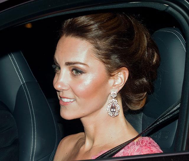 **The dazzling Duchess:** Catherine stunned in her finest when she attended father-in-law Prince Charles' 70th birthday bash. *(Image: Max Mumby/Indigo/Getty Images)*